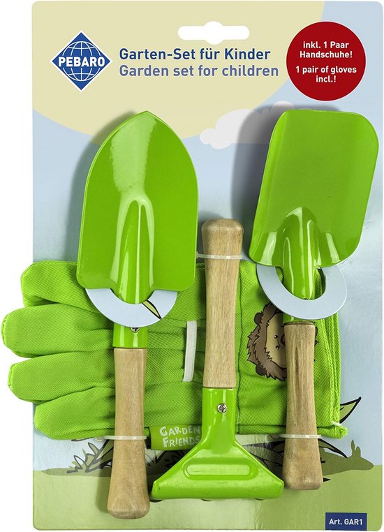 Tuinset voor Kinderen met Scheppen, Riek en Tuinhandschoenen - Tuingereedschap voor Junior Tuinier