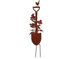 Tuinspade met Vogel en Bloem Motief - Rustieke Tuindecoratie voor Balkon en Terras