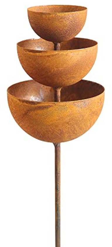 Tuinsteker en Insectendrinkbak Met Patina Look - 75 cm Tuindecoratie van Roestmetaal van Merkloos	
