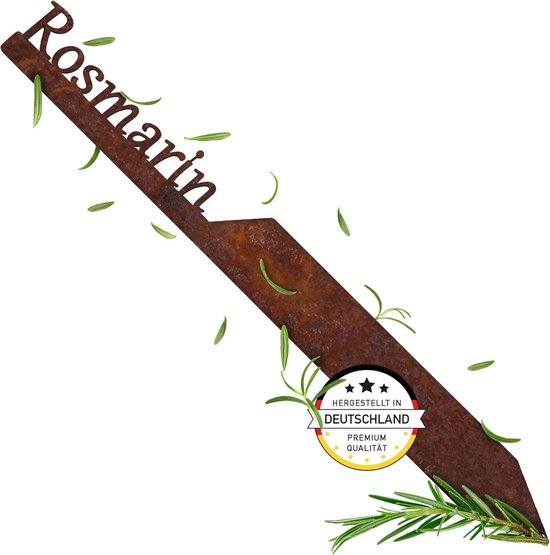 Tuinsteker Rozemarijn - Weerbestendige Kruidensteker van Metalen Staal voor Tuin en Tuindecoratie van Merkloos	