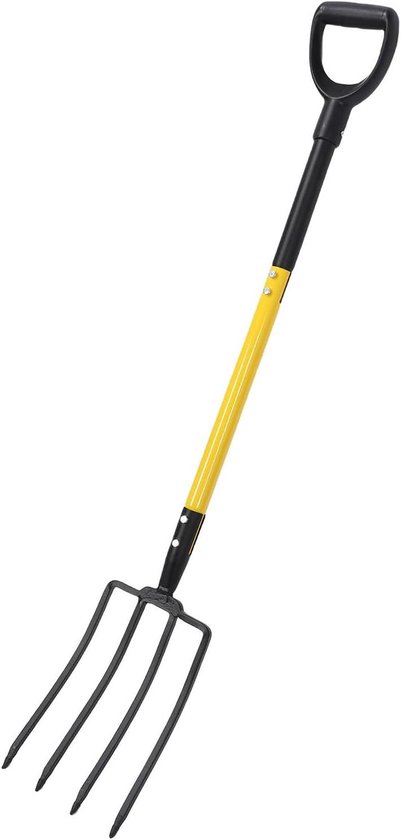 Tuinvork 4 Tanden - Hooivork Compostvork - Tuinieren Composteren - Ergonomische Y-handgreep - 46 Inch - Niet gespecificeerd