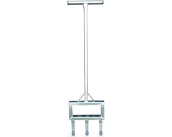 Tuinvork Gazonbeluchter - Aerificeerder Vork verticuteerder - Gazon verzorgen - Verzinkt staal constructie - 107 cm lengte - Zilver van Merkloos	