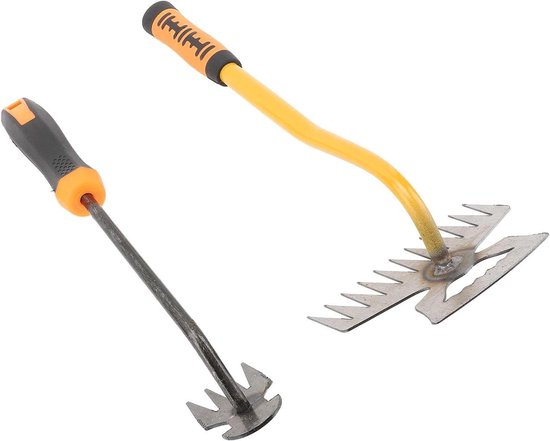Tuinwiedergereedschap met Rubberen Handvat - 4 en 11 Tanden - Tuinhark voor Tuinieren van Merkloos	