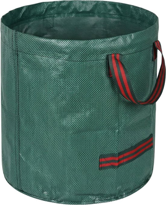 Tuinzak met handvatten - Opvouwbare mand - Afval verzamelen - Waterdichte coating - 60 liter - Groen