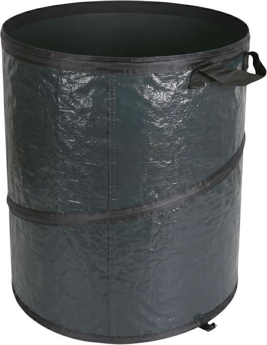 Tuinzak met handvatten - Opvouwbare mand - Tuinafval verzamelen - Waterdichte coating - 100 liter - Donkergroen