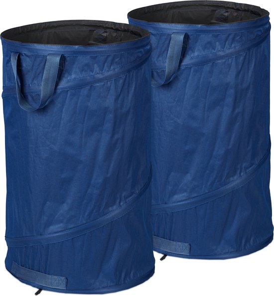 tuinzak pop up - set van 2 - 120 l - 3 handgrepen - uv-bestendig - waterdicht - onkruid - blauw van GARDENA