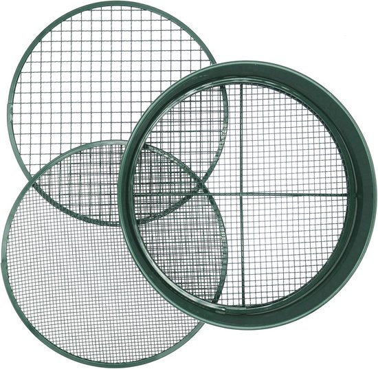 Tuinzeef 3-in-1 Metalen Grondzeef met Verwisselbare Maasmaten voor Efficiënt Tuinieren