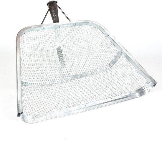 Tuinzeef Koolstofstaal - Compost Zeef - Grond Zeven - Ergonomisch Ontwerp - 47 cm - Grijs