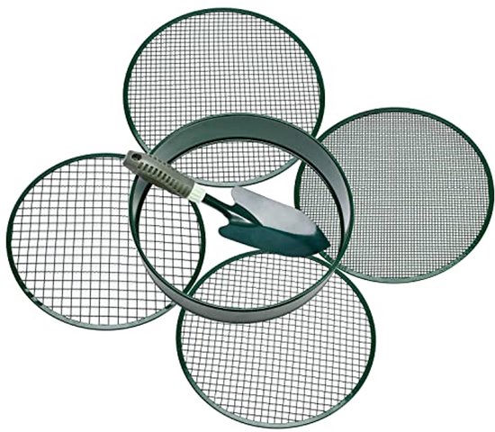 Tuinzeef met Verwisselbare Maas-Maten voor Perfecte Grondzeving en Compost van Relaxdays