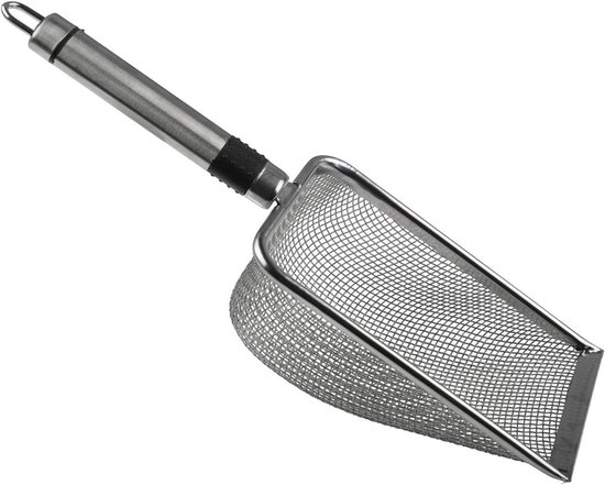 Tuinzeef Set - Grondzeef Compost - Bodem Voorbereiden - Vier Gaasmaten - 28 x 10 cm - Zilver
