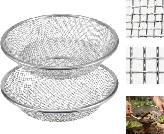 Tuinzeef Set - Zeef Aarde Compost - Substraat Voorbereiden - 2 Maaswijdtes 3mm 6mm