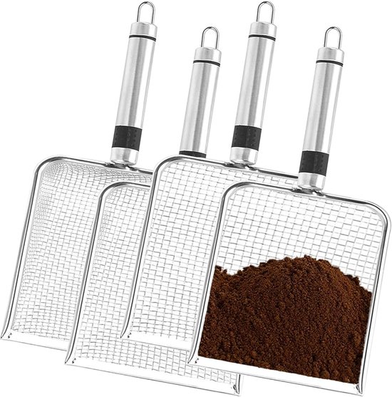 Tuinzeef van roestvrij staal - compostzeef - set van 4 van Merkloos	