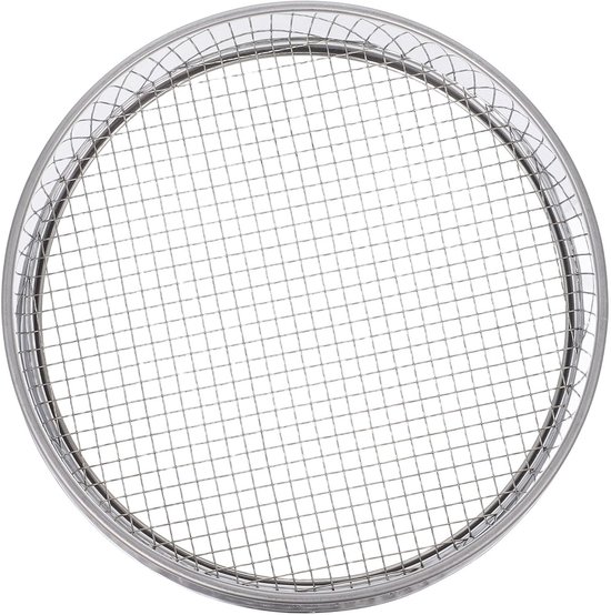 Tuinzeef van roestvrij staal met 6 mm maaswijdte en 20 cm diameter voor aarde, grind en koffiebonen, ideaal voor tuin en keukengebruik van Merkloos	