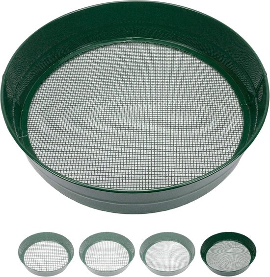 Tuinzeef - Zandzeef Ronde - 33cm Ø - Aardezeef voor zaden, aarde, compost, stenen, onkruid, grind - Stapelbaar - Zeer stevig - Met roestbescherming - Sterico - Verschillende maten Tuinzeef - Zandzeef