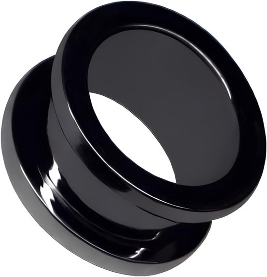 TUNNEL 4-18mm CHIRURGENSTAAL 316L ROESTVRIJ STAAL Piercing Sieraden Plug Tube Ear Plug Schroef Draad Stalen Ear-Plug (14mm, Zwart Donker)