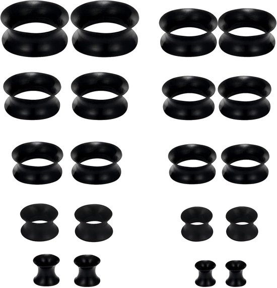 Tunnels, Zachte Siliconen Flexibele Vlees Tunnels Dubbel Uitlopende Oor Brancards Oor Meters Plugs Expander Piercing Sieraden Unisex, 4/5/6/8/10/12/14/16/18/20mm