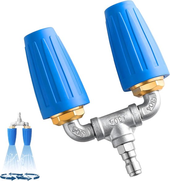 Turbosproeier, hogedrukreiniger, turbosproeier, hogedrukreiniger met 1/4 inch snelaansluiting, 360° draaibare punt, 4000 psi 4-6 GPM duale turbosproeier, hogedrukreiniger voor tuin, auto,