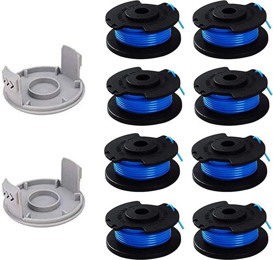 TURMIN Spoel voor Ryobi 18 V 24 V 40 V - Vervangingsspoel 0065 inch - Compatibel met Ryobi One + - 8 spoelen + 2 snijdoppen van TURMIN