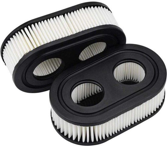 Twee luchtfilters, modellen 798452 en 593260, geschikt voor Briggs & Stratton 550E en 550EX grasmaaiers.