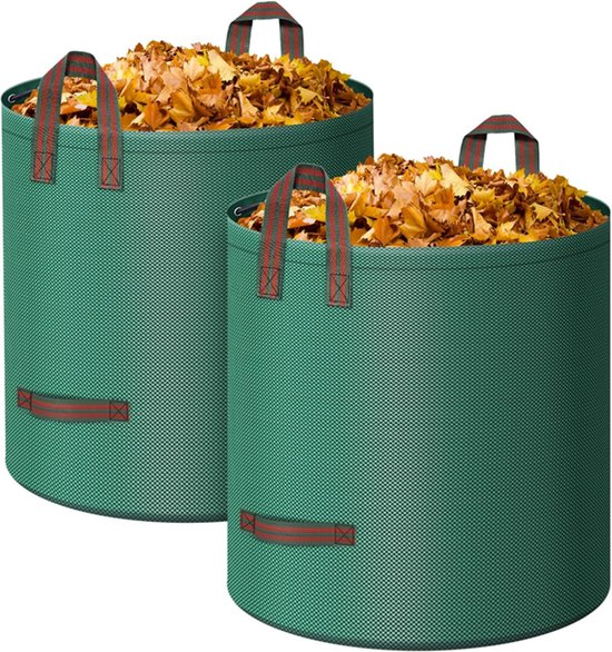 Twee tuinafvalzakken - Tuinafvalzak - vuilniszakken - vuilnisbak buiten - Tuingereedschap - 200 liter Afvalzakken - Opvouwbare Tuinafvalzakken - Groene Afvalzakken - Tuinafvalbak - PP - Groen van 4-eco