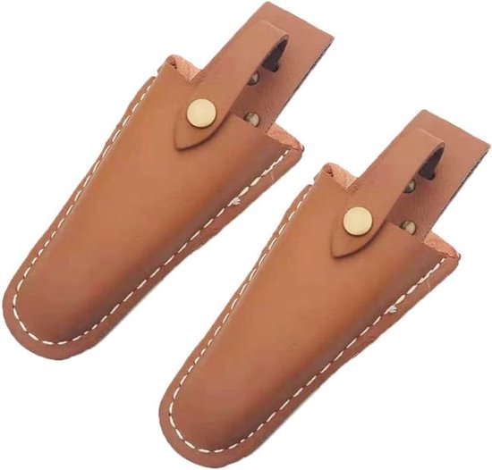 Tweedelige leren hoes met karabijnhaak, geschikt Geschikttuinschaar en snoeischaar, beschermhoes, leren hoes Geschikttuinschaar. van Merkloos	