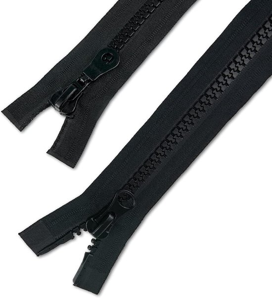 Tweeweg rits 70 cm - zwart - extra brede kunststof tanden - veelzijdig gebruik - ShopVlot