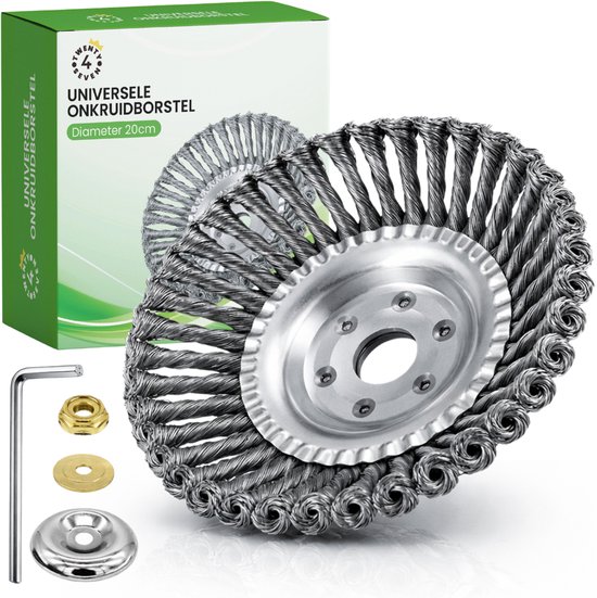 Twenty4seven® Onkruidborstel Set voor Bosmaaier - 20CM - Stalen Voegenborstel Machine - voor Onkruidverwijderaars & Kantenmaaier Electrisch van Merkloos	