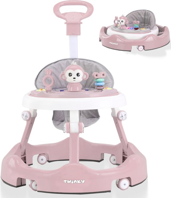 Twinky® Babywalker – Luxe Loopstoel met 3-delige speelset – Loopstoeltje voor Baby inclusief Voetenmat en Steel van Twinky