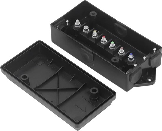 Tyenaza Aanhangwagen aansluitdoos, Elektrische aansluitdoos, 7-weg ABS Terminal Connector Waterdicht Distribution Block voor Power van Merkloos	