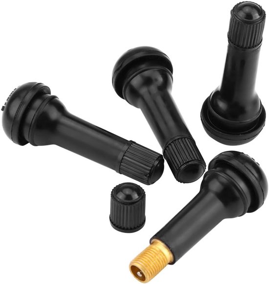 Tyre Valve Shaft Rubber TR414 - 4 Pieces - 5.1 cm/2.0 Inches - Car Wheel Snap-On - Dust Cover Valve Tool van Merkloos	