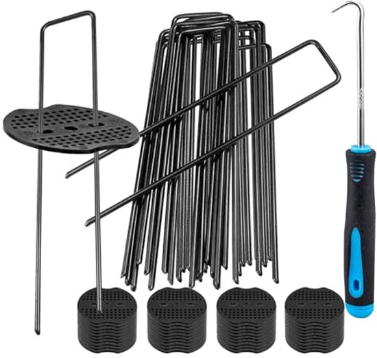 U-vormige Tuinharingen en Accessoires - 50 Stuks Haringen, Wasmachine en Houthaak