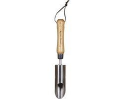 Uienplanter van roestvrij staal met houten steel voor gelijkmatige plantgaten, 30 cm