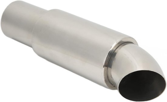 Uitlaatdemper Tip - Vervangingspijp 51mmx63mm - Rond Roestvrij Staal Zilver - Universele Auto Uitlaatpijpen van Merkloos	