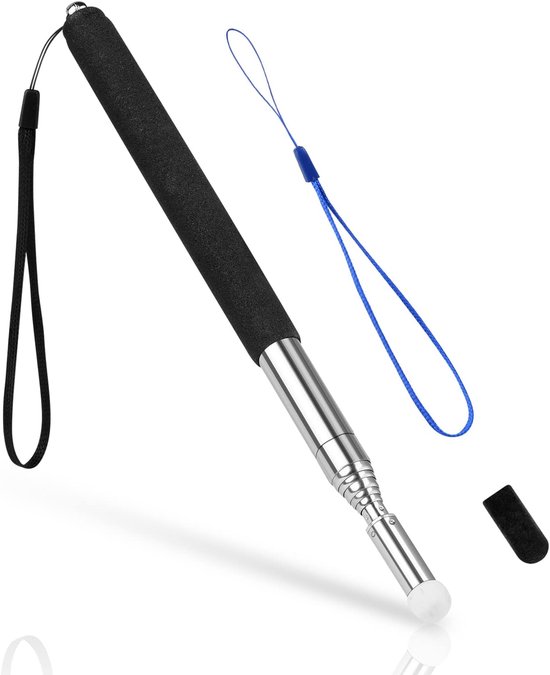 Uitschuifbare Aanwijzer - Telescopische Stang - Presentaties Geven - Roestvrij Staal - 100 cm - Zwart