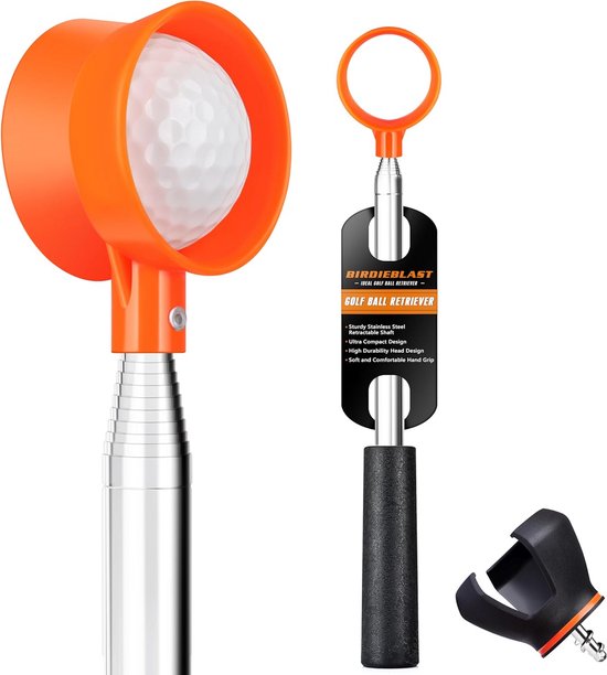 Uitschuifbare Golfbal Zoeker RVS - Diverse Lengtes tot 6.1 Meter Inclusief Putterbalgrijper van Merkloos	