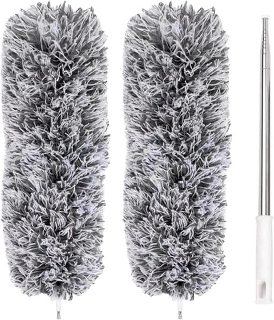Uitschuifbare Plumeau - Microfiber Duster - Hoog Reinigen - Buigbare Kop - Tot 280 cm - Grijs