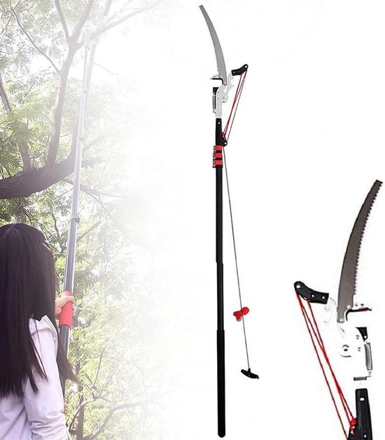 Uitschuifbare Snoeischaar - Boom Snoeihaak Lange Stok - Takken Snoeien Hoge Bomen - Telescopisch Verstelbaar SK5 Staal - 5.4 Meter