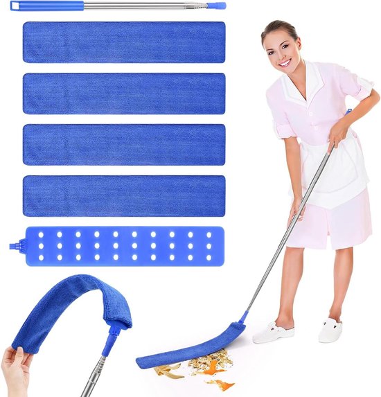 Uitschuifbare Stofborstel - Microfiber Duster - Stofvrij Maken - Flexibel Bereik - 2.5 Meter - Blauw