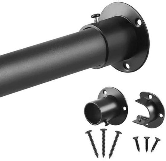 Uittrekbare kledingstang 28 mm - telescopisch 74-190 cm met metalen beugel