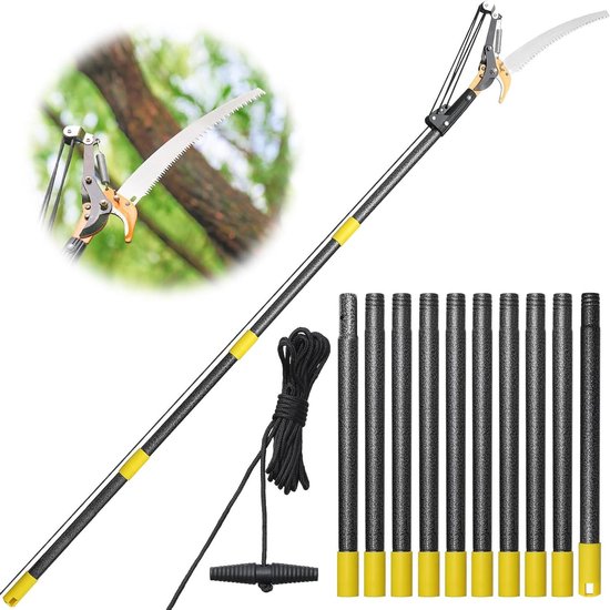 Uittrekbare staafzaag - Lange steel snoeischaar - Bomen snoeien - 2-in-1 functie - Tot 42 meter - Zwart