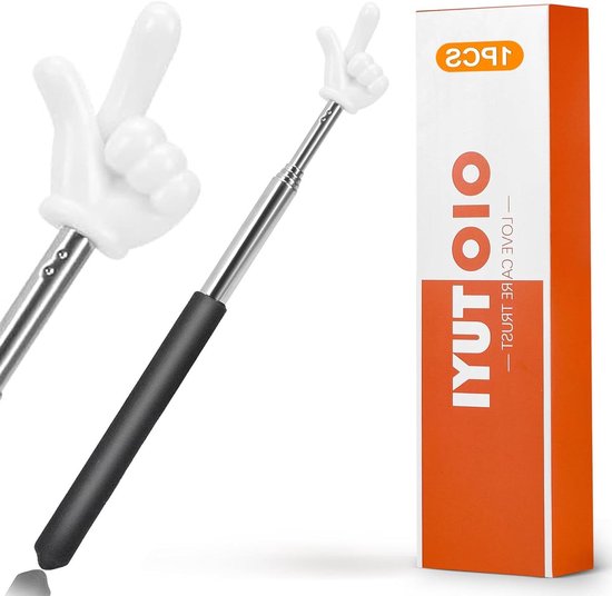 Uittrekbare Wijsstaaf - Telescoop Aanwijzer Vinger - Presentaties Geven - Flexibel Uittrekbaar - 21 tot 68 cm - Zwart
