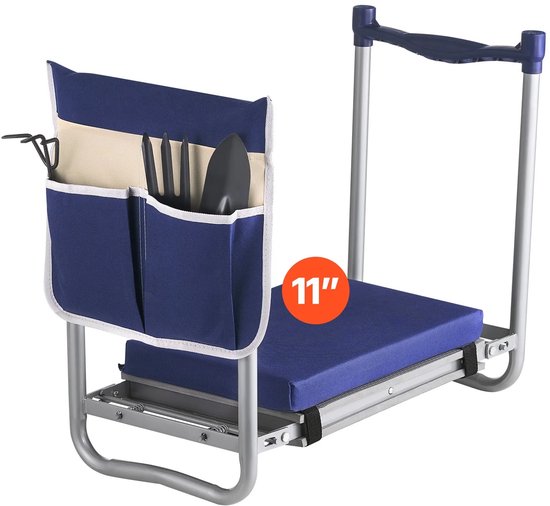 uJOY Kniebank voor tuinieren - Opvouwbaar met gereedschapstas - Lichtgewicht - Bescherming voor knieën en rug - Met zijhandgrepen van Merkloos	