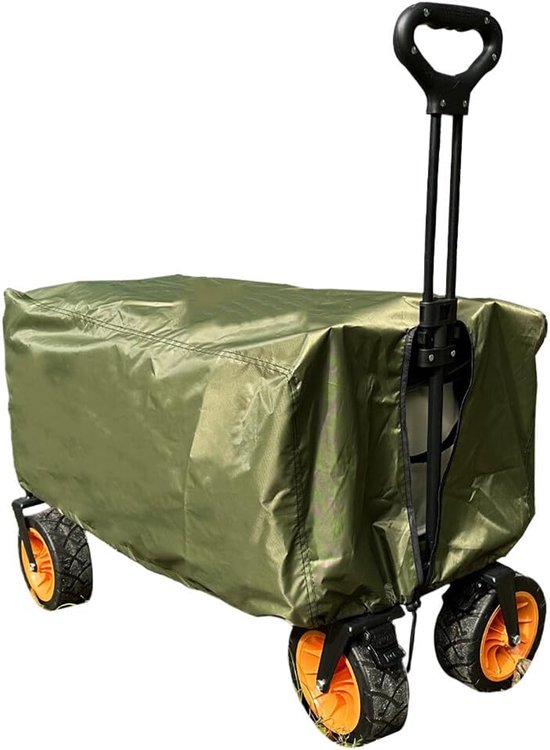 Ulisem Trolley Hoes 137x56x61cm - Opvouwbare Bolderkar Hoes - Waterdichte Handkar Beschermhoes - 210D Oxford Stof - Stofdicht & UV-bestendig - Groen Afdekzeil Voor Transportkar - Outdoor Accessoire van Ulisem