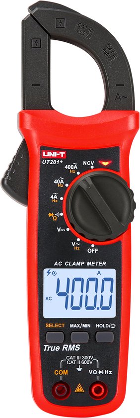 Uni-T UT201+ Serie - Miernik Cęgowy - True RMS - Automatische Uitschakeling - 4000 Max Leeswaarden van Merkloos	