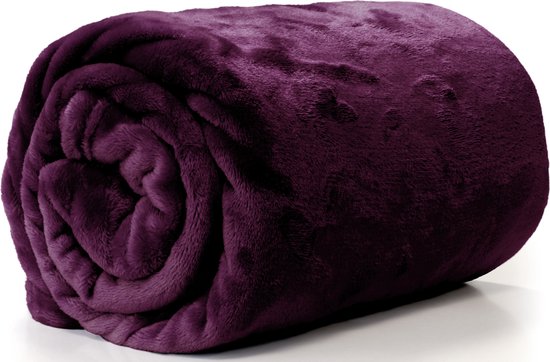 Unique Living Enzo Plaid - 130x180 cm - Dark Purple van Unique Living