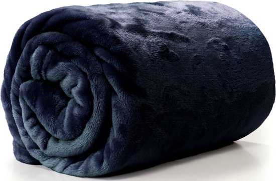 Unique Living - Enzo plaid 130x180cm dark blue van Unique Living