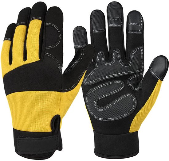 Unisex tuinhandschoenen – Touchscreen-compatibel – Prikbestendige & doornvrije werkhandschoenen – Tuincadeau voor vrouwen – Geel – Maat L van Merkloos	