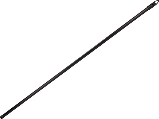 Universeel bruikbare Bezemsteel - vloertrekker/dweil steel - metaal/kunststof - zwart - 130 cm - ophang oog van Universeel