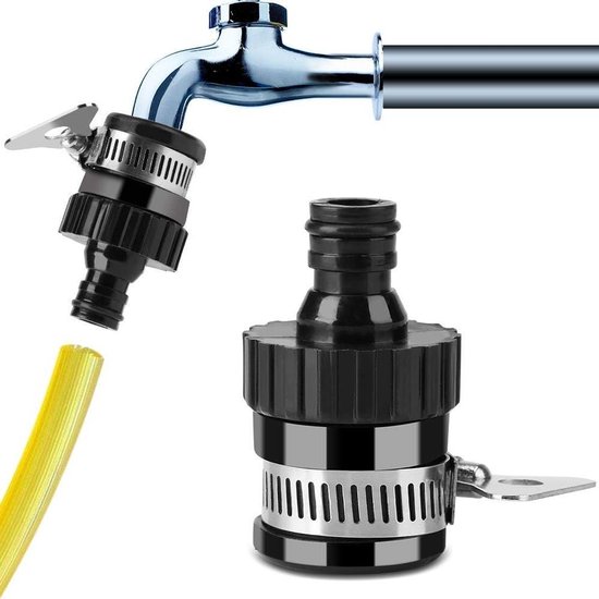 Universeel kraanverbindingsstuk roestvrij staal voor tuin, keuken en auto - Slangadapter met zoekwoorden: patio, gazon, reinigen van Merkloos	