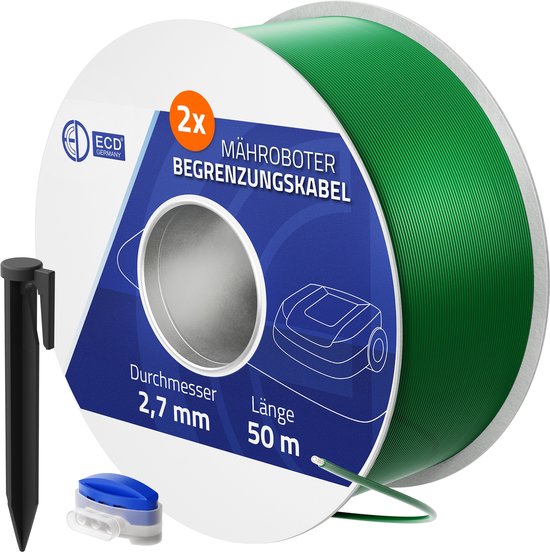 Universele 100m grensdraad voor robotmaaiers + 400 haringen van Merkloos	